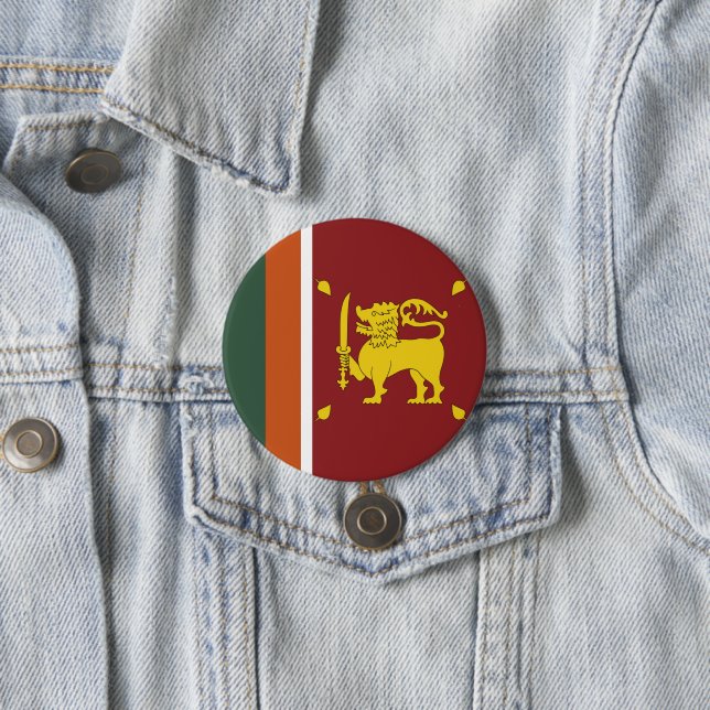 Badge Rond 7,6 Cm drapeau Sri Lanka (En situation)