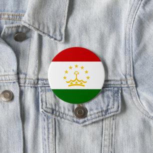 Badge Rond 7,6 Cm Drapeau Tadjikistan