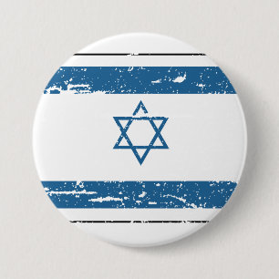 Badge Rond 7,6 Cm Drapeau vintage de l'Israël