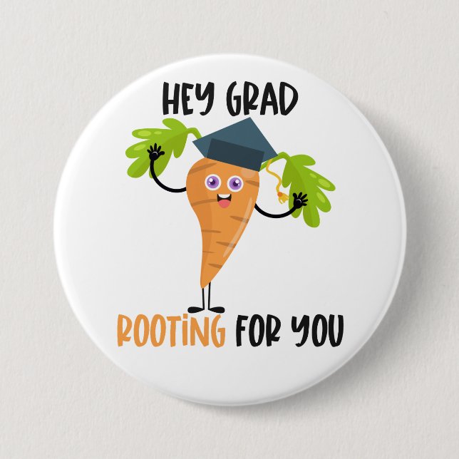 Badge Rond 7,6 Cm Drôle Carrot Pun Graduation (Devant)
