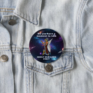 Badge Rond 7,6 Cm Drôle d'Alien Ancien UFO Annunaki