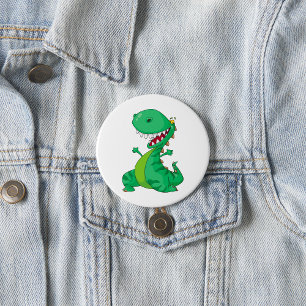 Badge Rond 7,6 Cm Drôle Dinosaure Dinosaure Roaring T-Rex