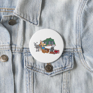 Badge Rond 7,6 Cm Drôle Glamping Cartoon Camping de luxe