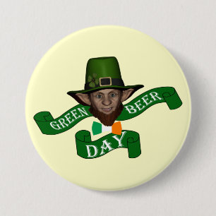 Badge Rond 7,6 Cm Drôle leprechaun irlandais