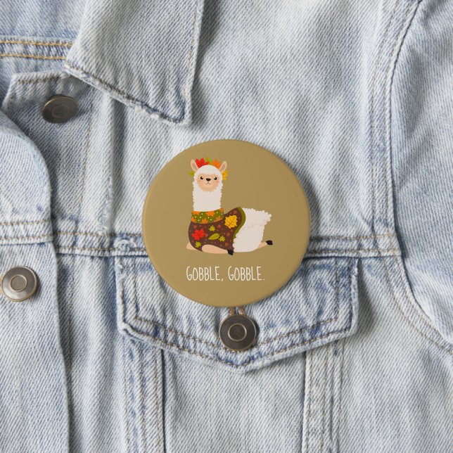 Badge Rond 7,6 Cm Drôle Llama Turquie Thanksgiving (En situation)