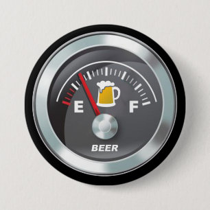 Badge Rond 7,6 Cm Drôle - mesure haute de Fill'er de mètre de biè