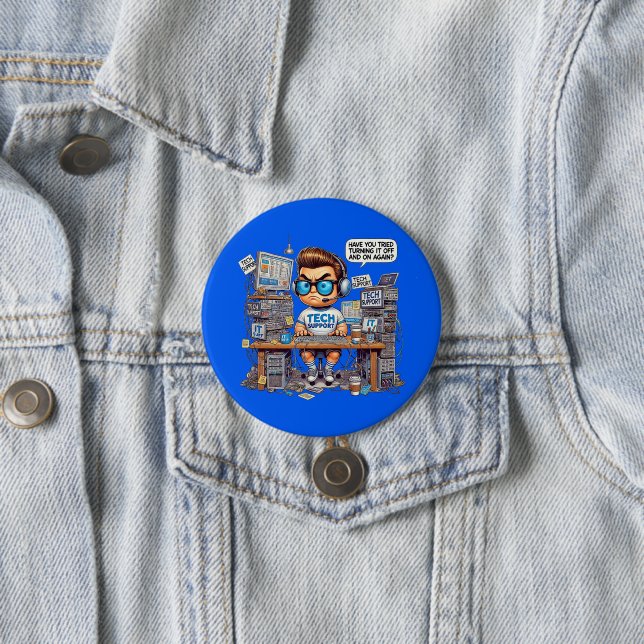 Badge Rond 7,6 Cm Drôle Tee - shirt de support technique (En situation)