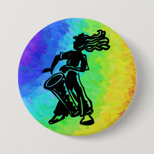 Badge Rond 7,6 Cm Drum New York Boogie Nights Rainbow