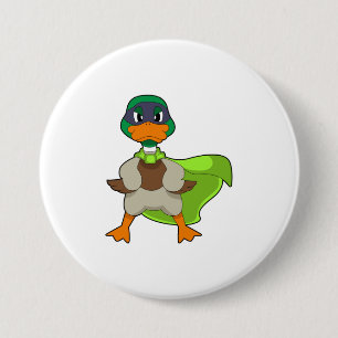 Badge Rond 7,6 Cm Duck Hero Cape