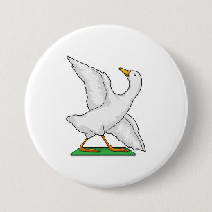 Badge Rond 7,6 Cm Duck Yoga Méditation Fitness