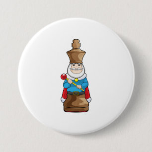 Badge Rond 7,6 Cm Échecs King Chess