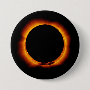 Badge Rond 7,6 Cm Éclipse solaire quasi totale