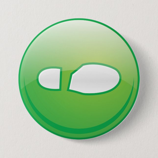 Badge Rond 7,6 Cm Eco-Friendly Green Footprint Icon (Devant)
