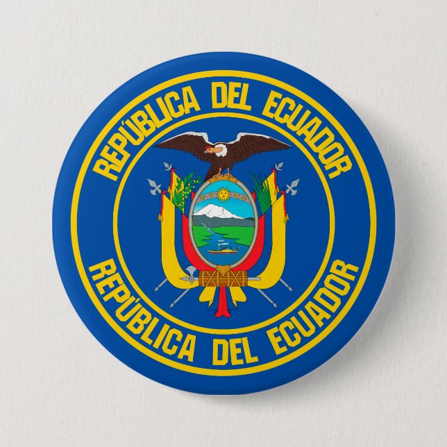 Badge Rond 7,6 Cm Ecuador Round Emblem (Devant)