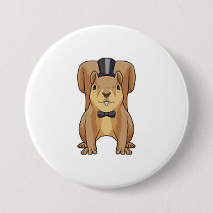 Badge Rond 7,6 Cm Écureuil en marié avec costume