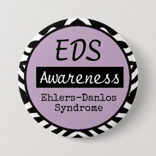 Badge Rond 7,6 Cm EDS Ehlers-Danlos Sensibilisation au syndrome Zebr