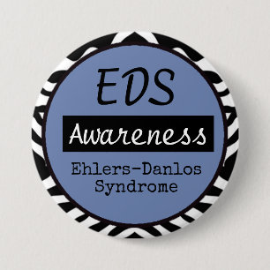 Badge Rond 7,6 Cm EDS Ehlers-Danlos Sensibilisation au syndrome Zebr