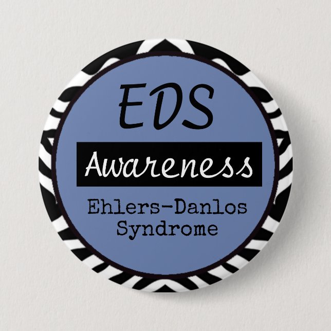 Badge Rond 7,6 Cm EDS Ehlers-Danlos Sensibilisation au syndrome Zebr (Devant)