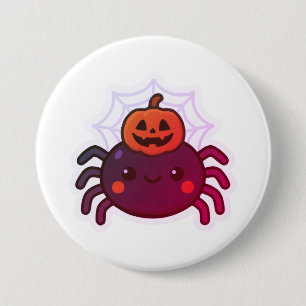 Badge Rond 7,6 Cm Éffrayante mignonne Kawaii Araignée d'Halloween