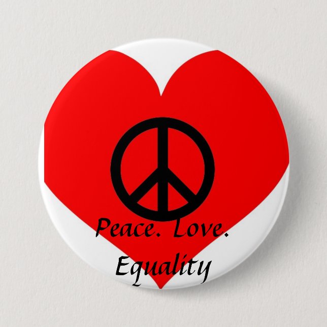 Badge Rond 7,6 Cm Égalité d'amour de paix (Devant)