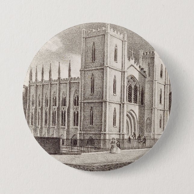 Badge Rond 7,6 Cm Église chrétienne médiévale (Devant)