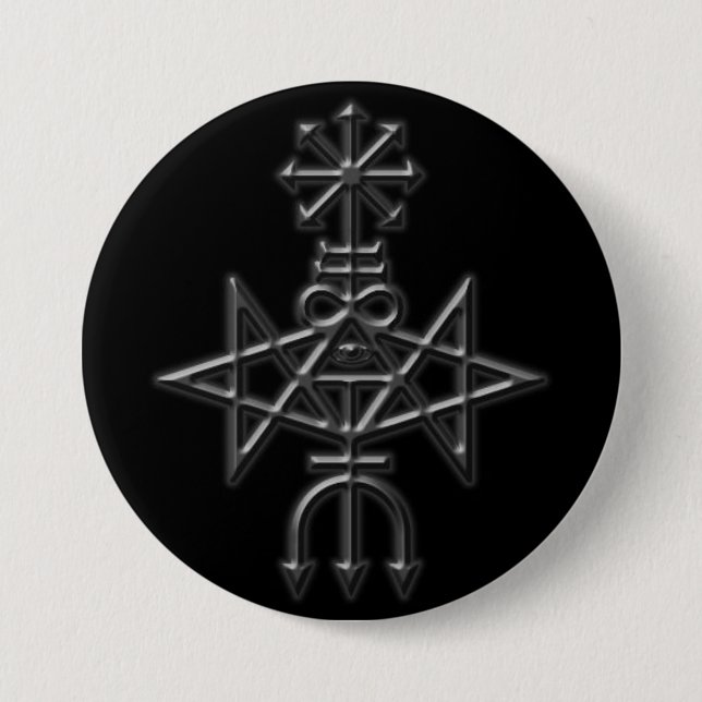 Badge Rond 7,6 Cm église traditionnelle de sigil satan (Devant)