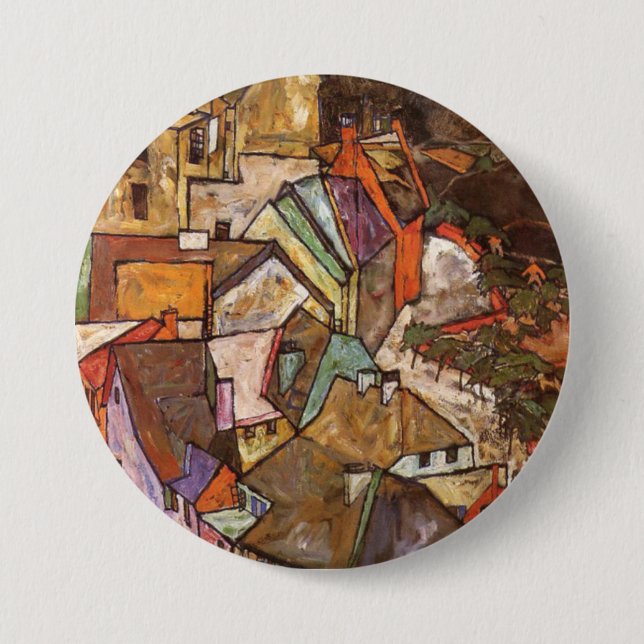Badge Rond 7,6 Cm Egon Schiele - Edge Of Town (Devant)
