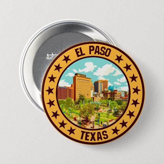 Badge Rond 7,6 Cm El Paso (Devant & derrière)