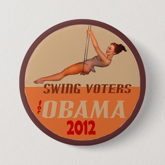 Badge Rond 7,6 Cm Électeurs d'oscillation pour Obama 2012 (Devant)
