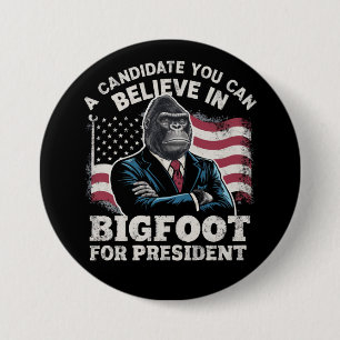 Badge Rond 7,6 Cm Élection 2024 Vote Drôle Sasquatch USA