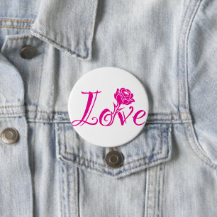 Badge Rond 7,6 Cm Élégance florale : L'amour illustré par le Rose