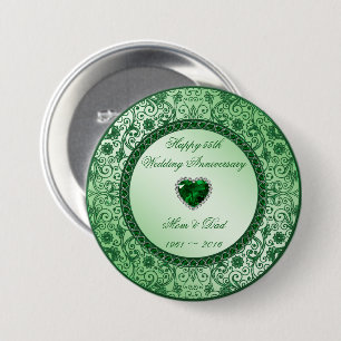 Badge Rond 7,6 Cm Élégant bouton du 55e anniversaire du Mariage