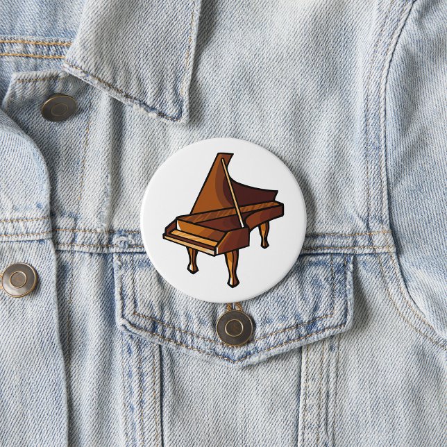 Badge Rond 7,6 Cm Elégant Grand Piano Music Amateurs de design (Créateur téléchargé)