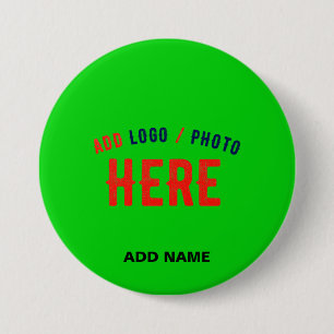 BADGE ROND 7,6 CM ÉLÉGANT MODERNE PERSONNALISÉ LIME VERT VÉRIFIÉ MAR