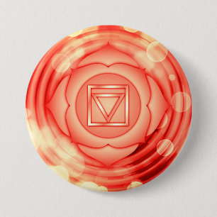 Badge Rond 7,6 Cm Elégant Red Root Chakra Zen Yoga Spirituel