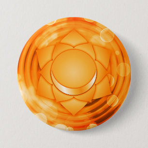 Badge Rond 7,6 Cm Élégant Sacral Orange Chakra Zen Yoga Spirituel