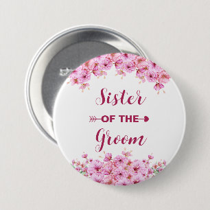 Badge Rond 7,6 Cm Elégante Aquarelle Rose Florale Soeur De La Salle