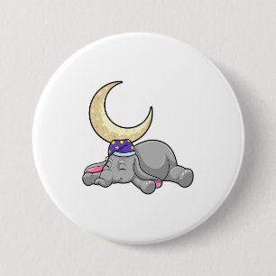 Badge Rond 7,6 Cm Elephant