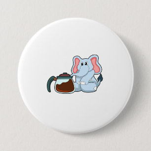 Badge Rond 7,6 Cm Elephant
