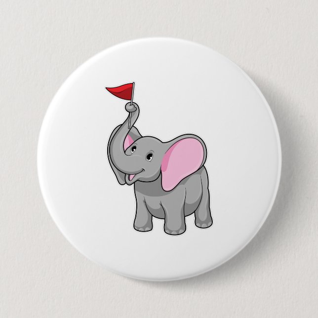 Badge Rond 7,6 Cm Elephant (Devant)