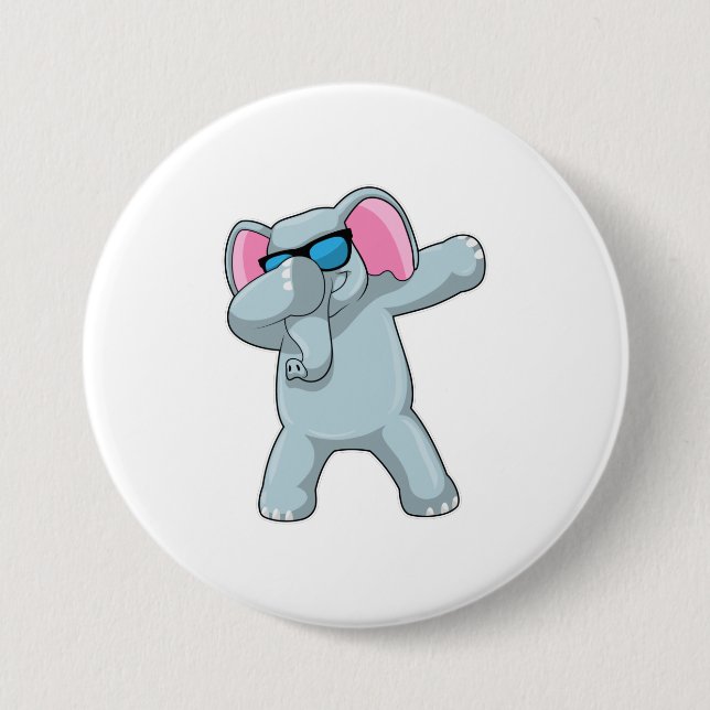 Badge Rond 7,6 Cm Elephant à Hip hop Dance Dab (Devant)