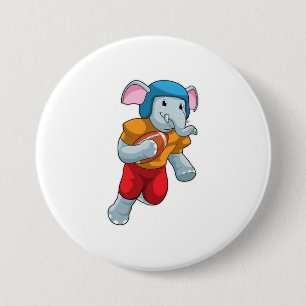 Badge Rond 7,6 Cm Elephant au football