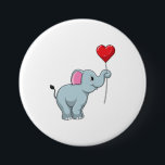 Badge Rond 7,6 Cm Eléphant avec ballon cardiaque<br><div class="desc">Ce design est le cadeau idéal pour un anniversaire,  Noël et d'autres célébrations. Il convient aux femmes,  aux hommes et aux enfants.</div>