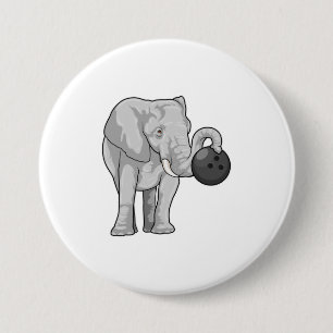 Badge Rond 7,6 Cm Éléphant de bowling
