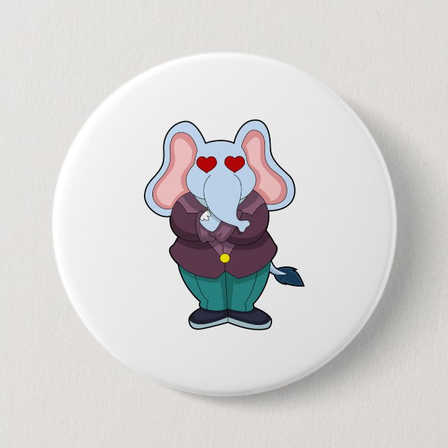 Badge Rond 7,6 Cm Eléphant en forme de chambre avec costume.PNG (Devant)