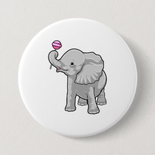 Badge Rond 7,6 Cm Eléphant Lollipop