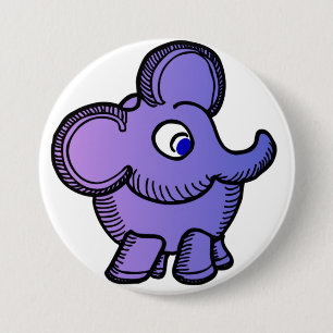 Badge Rond 7,6 Cm Éléphant pourpre