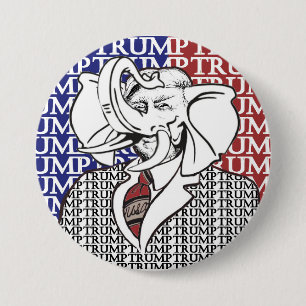 Badge Rond 7,6 Cm Eléphant Trump