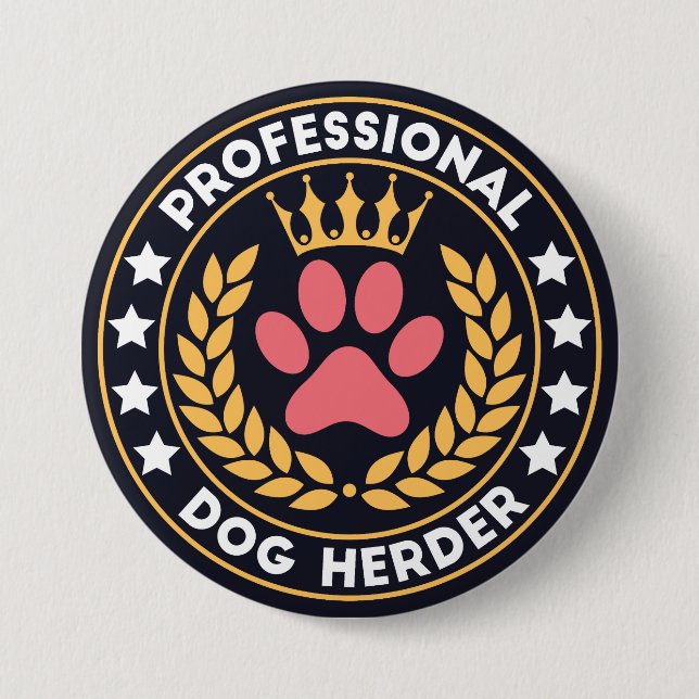 Badge Rond 7,6 Cm éleveur de chiens professionnel (Devant)