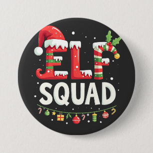 Badge Rond 7,6 Cm Elf Squad Drôle Correspondant